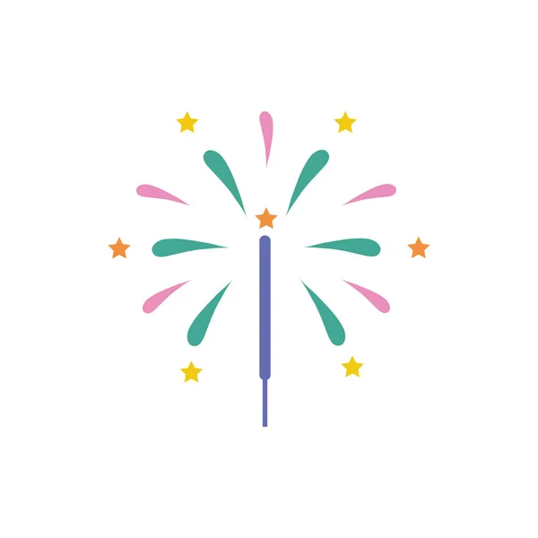 Fireworks explosion splash isolated icon — Stock Vector