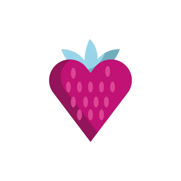 Feliz día de San Valentín fresa icono del corazón — Vector de stock