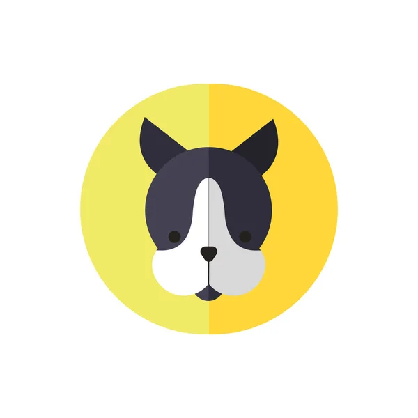 Schattig hond huisdier hoofd karakter — Stockvector