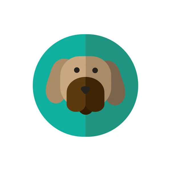 Roztomilý pes mazlíček hlava znak — Stockový vektor