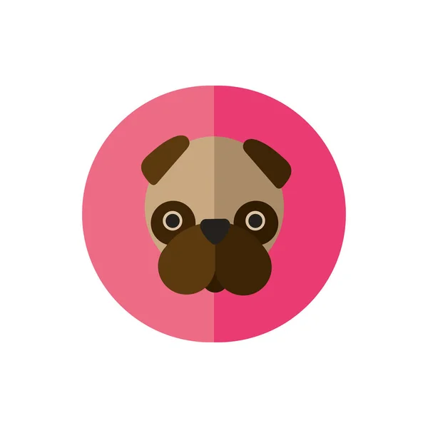 Niedlichen Hund Haustier Kopf Charakter — Stockvektor