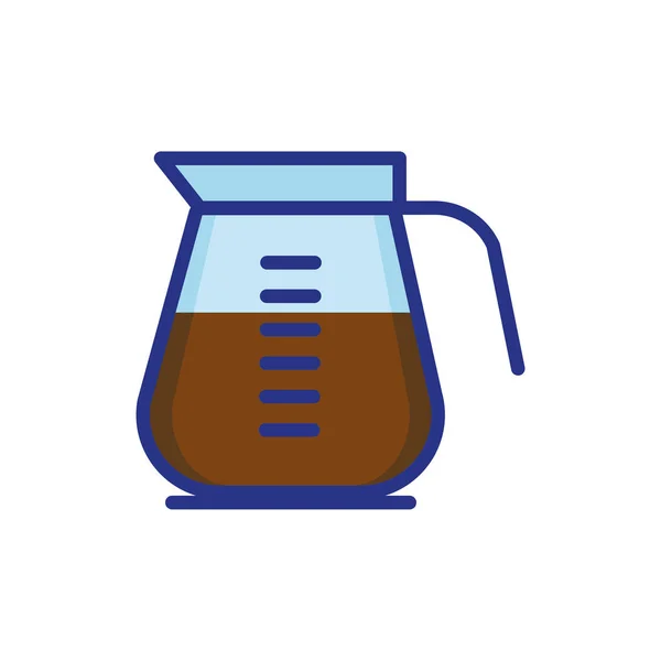 Café en la tetera bebida icono aislado — Vector de stock