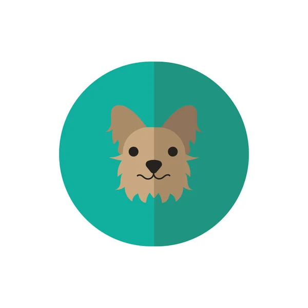 Lindo perro mascota cabeza carácter — Vector de stock