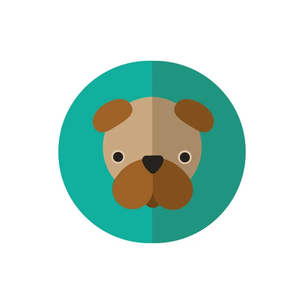 Lindo perro mascota cabeza carácter — Archivo Imágenes Vectoriales