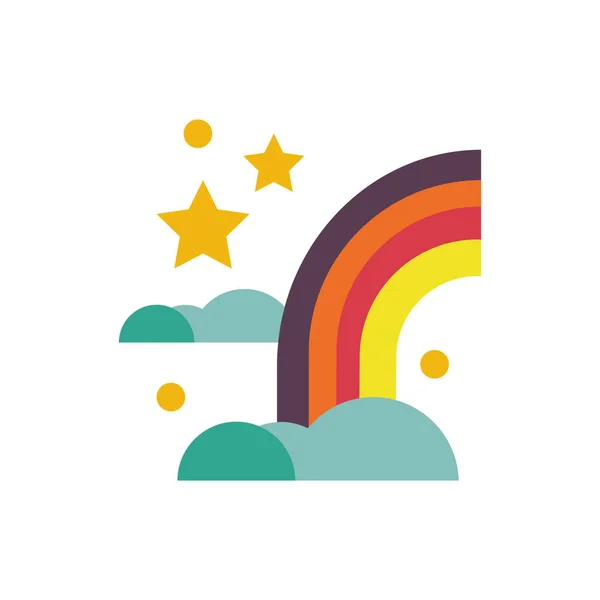 Cute rainbow fairytale object isolated icon — 스톡 벡터