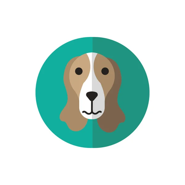 Lindo perro mascota cabeza carácter — Vector de stock