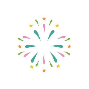 Havai fişek patlaması yıldızlarla dairesel sıçrama