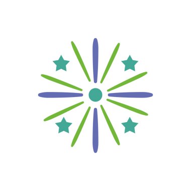 Havai fişek patlaması yıldızlarla dairesel sıçrama