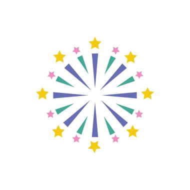 Havai fişek patlaması yıldızlarla dairesel sıçrama