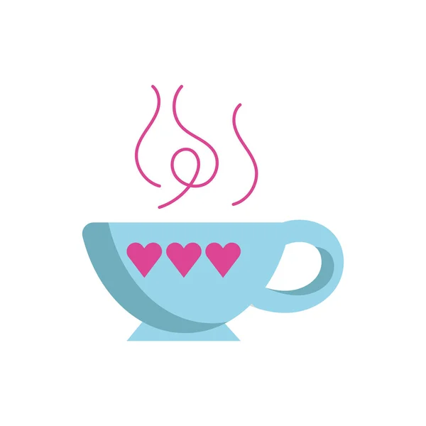 Happy valentines day cup with hearts — ストックベクタ
