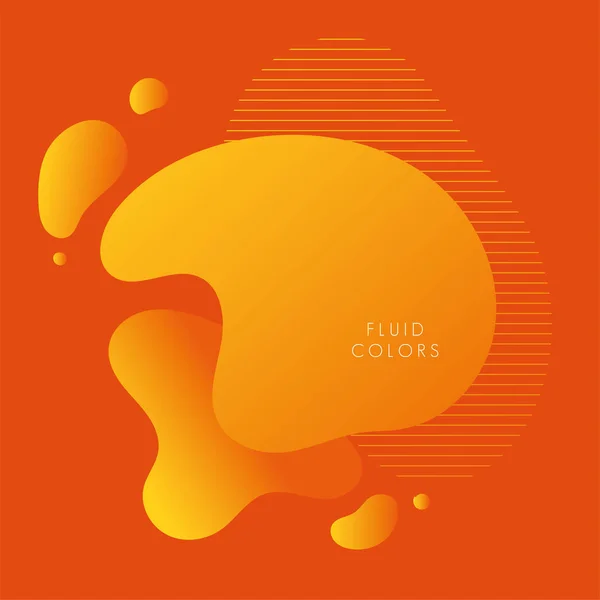 Naranja pintura fluido colores fondo — Vector de stock