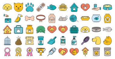 Bir deste maskot ve aksesuar.