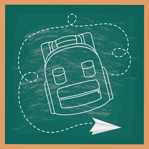 back to school card with chalkboard and schoolbag