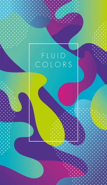 Pintura azul y verde fluido colores fondo — Vector de stock