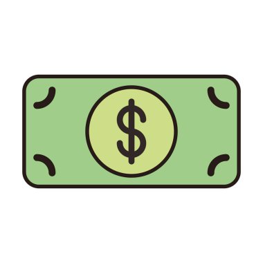 fatura para dolar izole simgesi