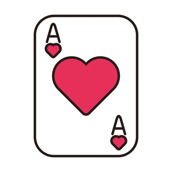 Casino poker card with heart — 스톡 벡터