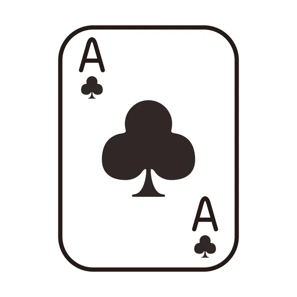 Carte de poker casino avec trèfle — Image vectorielle