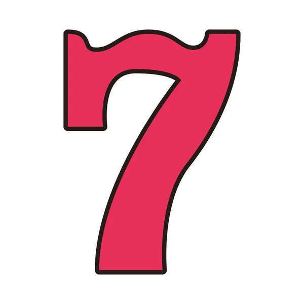 Seven number figure isolated icon — ストックベクタ