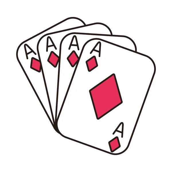 Cartão de poker casino com diamante — Vetor de Stock
