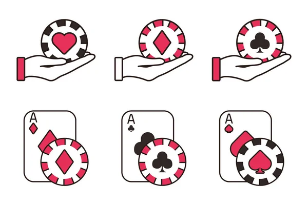 Bundle of casino set icons — 스톡 벡터