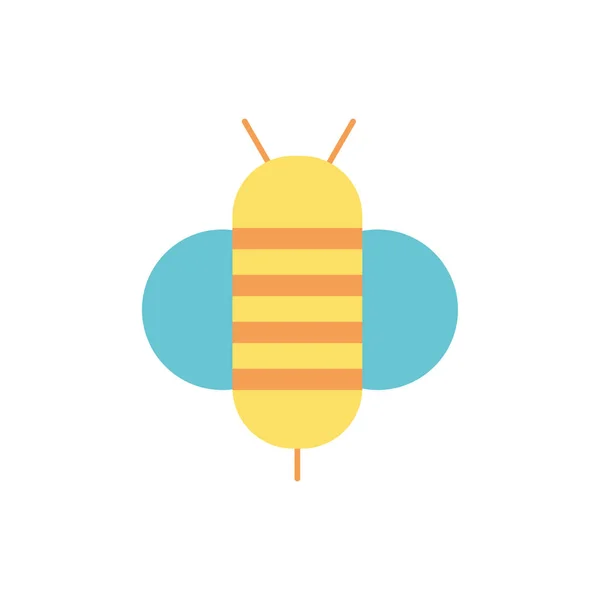 Aranyos méh tavasz rovar ikon — Stock Vector