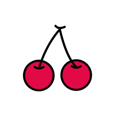 taze kiraz meyvesi izole edilmiş ikon
