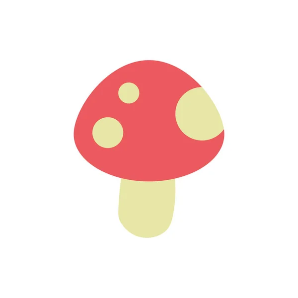 Roztomilá houba rostlina izolované ikony — Stockový vektor