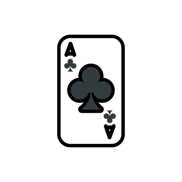 Tarjeta de póquer casino con trébol — Vector de stock