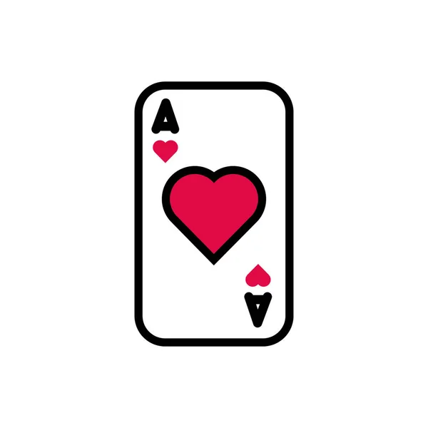 Casino poker card with heart — ストックベクタ