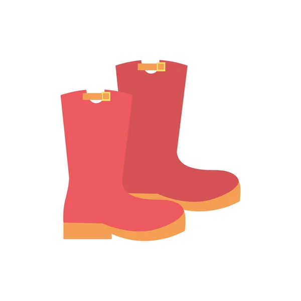 Rubber boots farm shoes icons — Stock Vector
