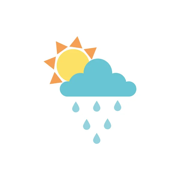 Soleil avec nuage saison des pluies printemps — Image vectorielle
