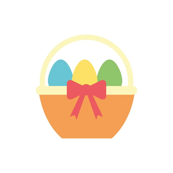 Spring eggs painted in basket — Stock Vector