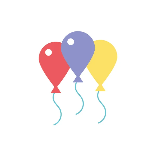 Colores globos helio icono flotante — Vector de stock