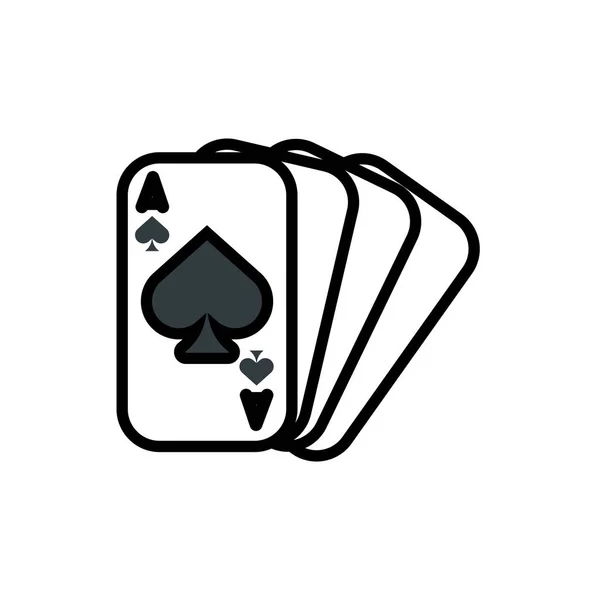 Carte da poker del casinò con picche — Vettoriale Stock