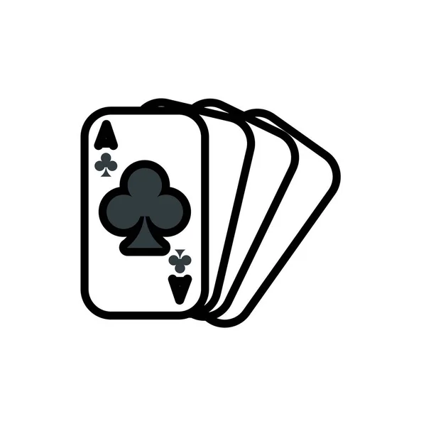 Cartes de poker casino avec trèfles — Image vectorielle