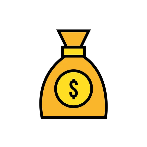 Money dollars bag isolated icon — Stock Vector