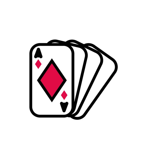 Casino poker cards with diamonds — Stock Vector