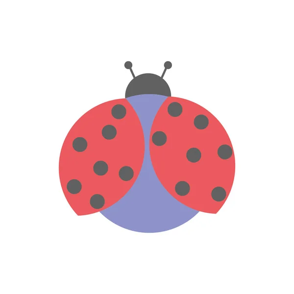 Şirin uğur böceği bahar böceği simgesi — Stok Vektör