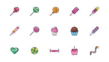 tatlı set simgeleri demeti