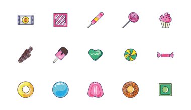 tatlı set simgeleri demeti