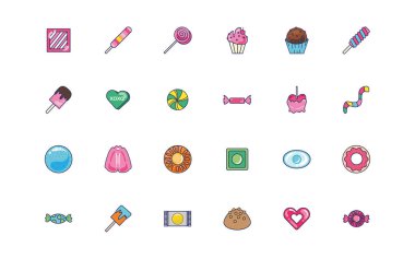 tatlı set simgeleri demeti