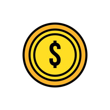 Bozuk para dolar izole edilmiş simgesi