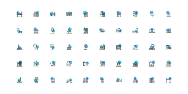 都市セットのアイコンの束 — ストックベクタ