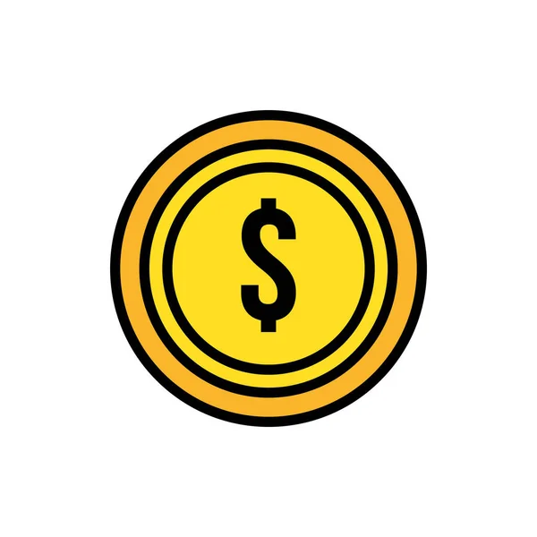 Munt geld dollar geïsoleerde pictogram — Stockvector