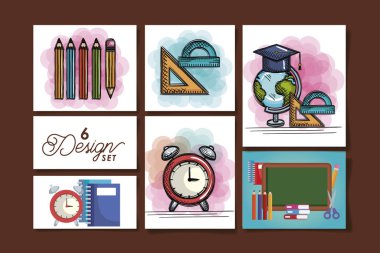 Okul eğitim malzemelerinin altı tasarımı