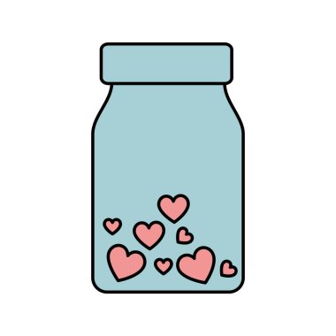 Şirin kalpli şişe izole edilmiş ikon