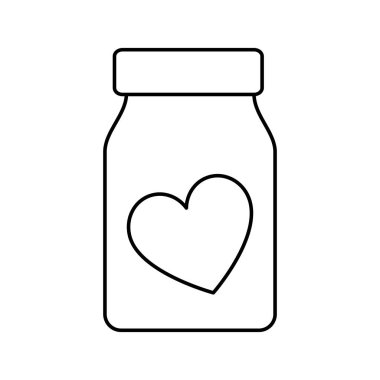 Sevimli kalp ikonlu şişe