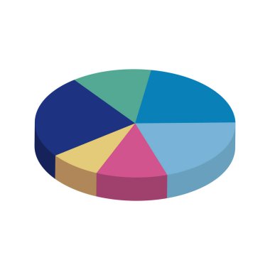 dairesel istatistiksel grafik izole edilmiş simge
