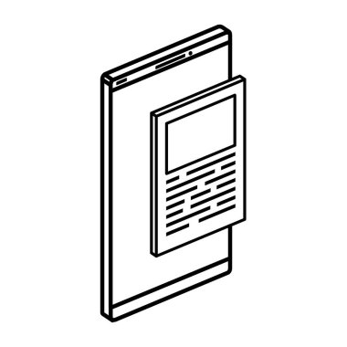 Belge izole edilmiş simgeye sahip akıllı telefon aygıtı