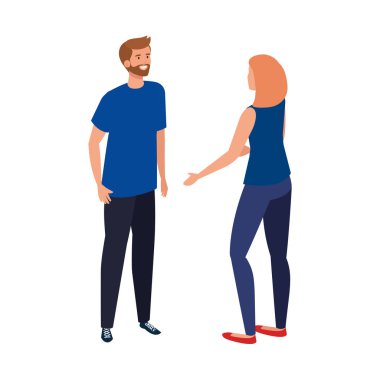 Genç çift Avatar karakter simgeleri